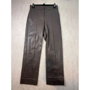 Ann Taylor Petite Gray Faux Leather Pants Size‎  2P Trousers Dress Career